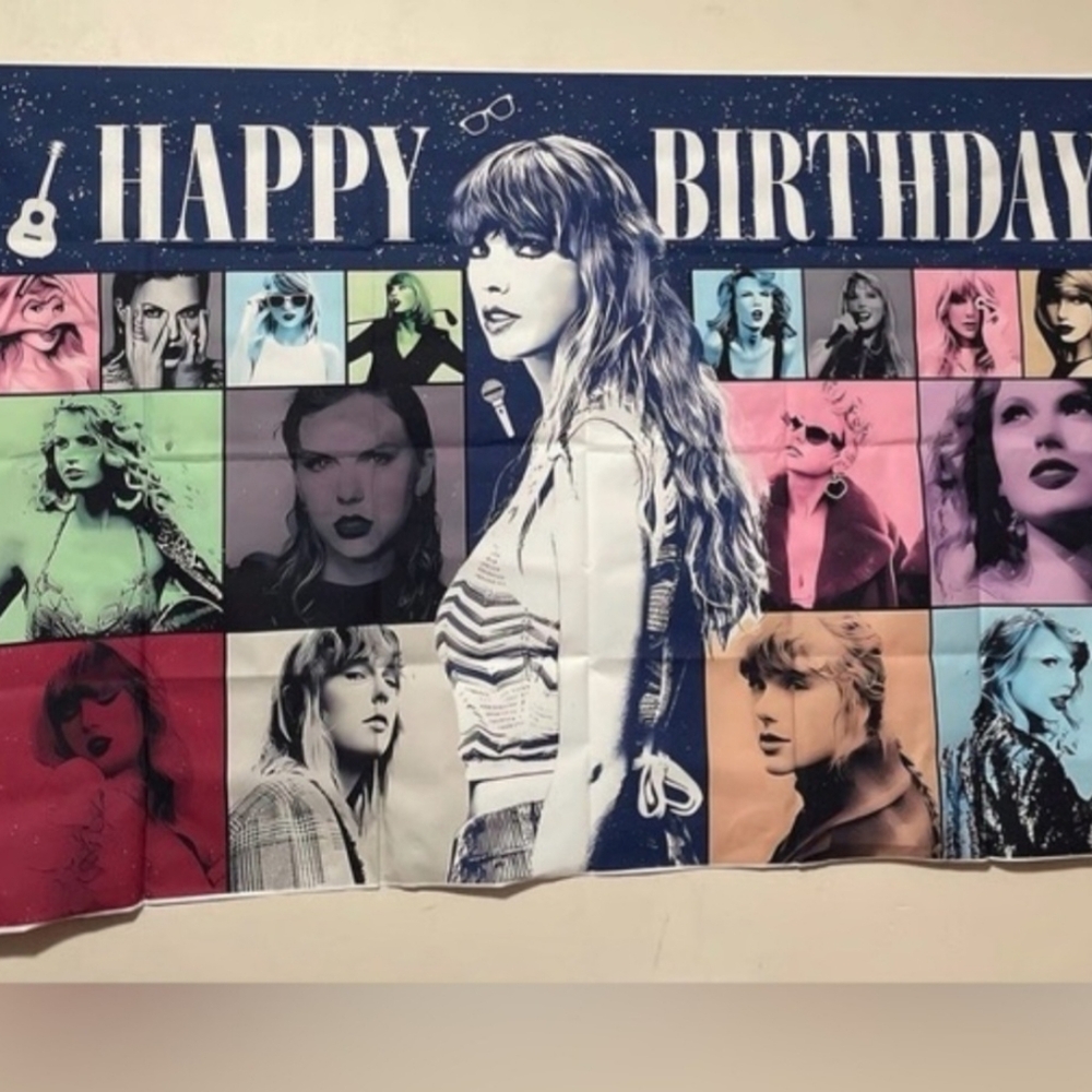 Taylor Swift Happy Birthday Banner with Grommets